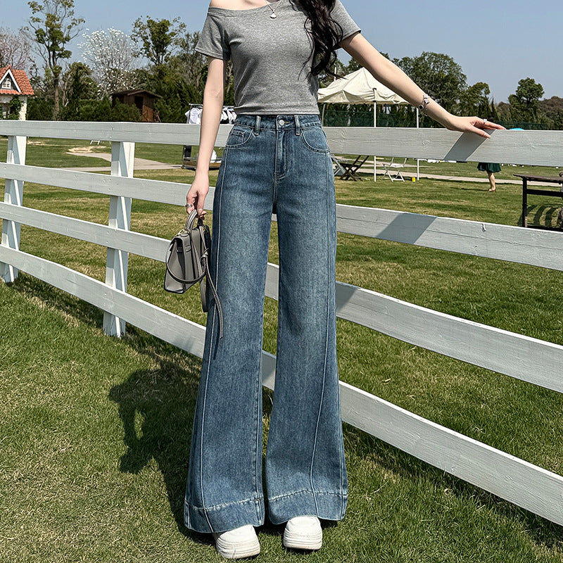 Loose-fit High-waisted Bootcut Jeans For Women