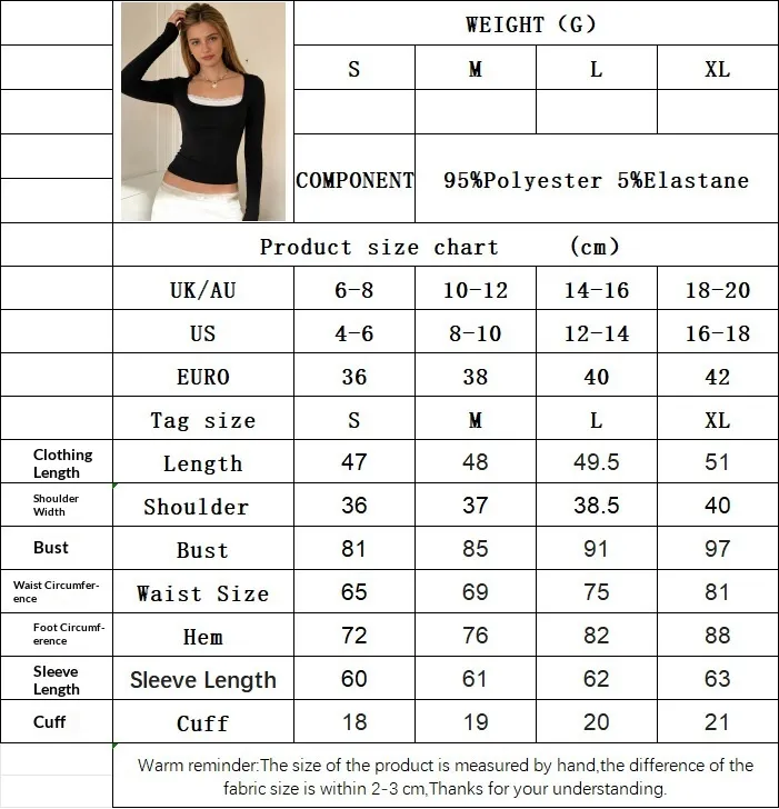 New Square-neck Contrast-color Lace-panel Long-sleeve Top