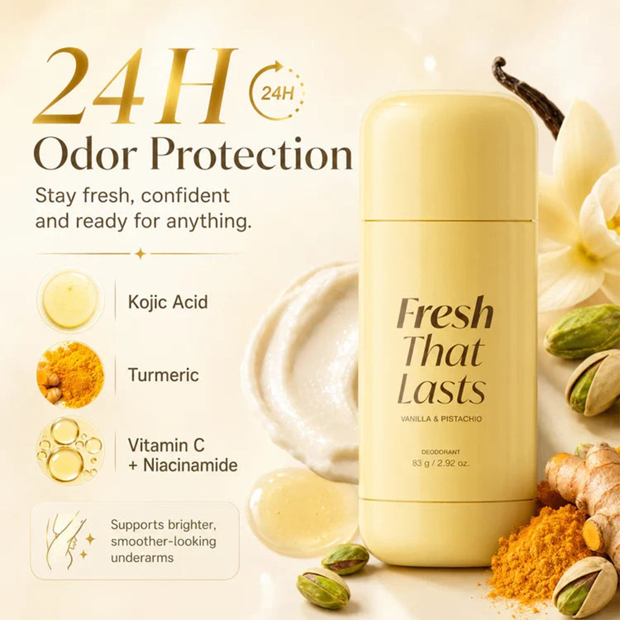 Up to 70% OFF Welather Vanilla Pistachio Deodorant For Odor & Yellow-Stain Worries
